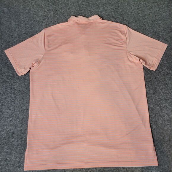 Peter Millar Summer Comfort Men's Golf Polo Shirt Size XL Orange Striped - Picture 2 of 11